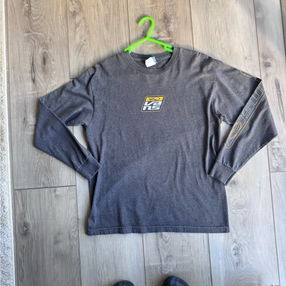 VTG 90’s Vans Dark Gray Long Sleeve Shirt Boys XL, Men small
